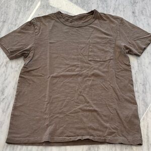 J-Crew Men's Garment Dyed Crew Neck Pocket Tee - Brown Moss Short Sleeve. Sl. S